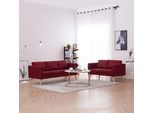 Maison Exclusive - Set Divani 2 Pz In Tessuto Rosso Vino