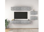 Maison Exclusive - Mobili Porta Tv 8 Pz Grigio Cemento In Legno Multistrato