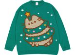 Pusheen - Felpa Da Donna - Design Natalizio NS7522 (Xxl) (Verde)