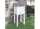 Fioriera Elegante In Stile Bianco 31X31X70 Cm In Legno Massello Di Pino Beete73872