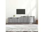 Mobile Tv Elegante, Tavolino Tv Mobile Tv Grigio Sonoma 158,5X36X45 Cm Materiale Ligneo DE98071