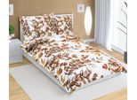 Biancheria Da Letto In Cotone - Marrone, Beige - 140X220, 70X90