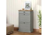 Mobili Scarpiera Vigo 60X35X96 Cm Grigio Pino Massiccio - Scarpiere 353171