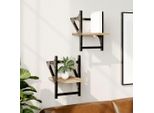 Mobili Mensola Pensile Con Barre 2 Pezzi Rovere Sonoma 20X25X30 Cm - Mensola Pensile 836229