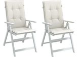 Mobili Cuscini Con Schienale Alto 2 Pz. Tessuto Melange Crema 120X50X4 Cm - Cuscini Per Mobili Da Giardino 4002418