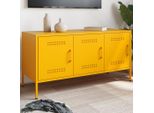 Maison Exclusive - Mobile Tv Giallo Senape 100,5X39X50,5 Cm Acciaio
