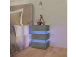 Maison Exclusive - Comodino Con Luci Led Grigio 45X35X67 Cm In Legno Multistrato