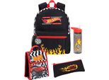 Hot Wheels - Zaino, Set Fiamme A Scacchiera NS8478 (Taglia Unica) (Nero/Rosso)