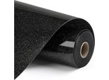 Loklik SG-HTV-1571-US-L-B2B, Rullo Vinilico Resistente Al Calore, Vinile A Trasferimento Termico Liscio, Nero, Monocromatico, Glitter, 305 Mm