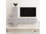 Maison Exclusive - Set Di Mobili Porta Tv 5 Pz Grigio Cemento In Legno Multistrato