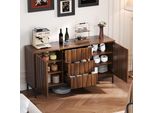 Credenza Sweiko 150 Cm In Rovere Scuro, 3 Cassetti, Credenza Grande, Mobile Da Cucina, Pezzo Unico, Mobile Decorativo Per Cucina, Soggiorno, Ingresso, Corridoio, Mid Century Modern