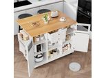 Carrello Da Pranzo Flieks Con Piano Di Lavoro Pieghevole, Isola Da Cucina Con Griglia Metallica, Tavolo Da Pranzo Bar 140X40-70X93,5 Cm, Mobile Buffet Con Rotelle, Bianco