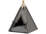Tenda Fortuna Lai Tipi Per Animali Domestici, Tenda Per Gatti Con Cuscino Rimovibile E Lavabile, Cuccia Per Gatti Con Fondo Antiscivolo, Pallina Da Gioco, Per Gatti Di Peso Inferiore A 5 Kg, Cani Di Piccola Taglia, 60 X 60 X 76 Cm, Grigio