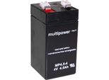 Batteria Al Piombo Multipower MP4,5-4 Pb 4V 4,5Ah Faston 4,8Mm