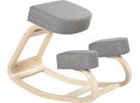 Sedia Fortuna Lai, Sgabello Ergonomico, Sgabello Imbottito Per Una Postura Sana, Legno Di Betulla, Portata Massima 120 Kg, Grigio