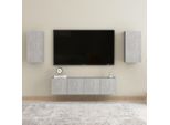 Maison Exclusive - Set Di Mobili Porta Tv 4 Pz Grigio Cemento In Legno Multistrato