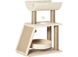 Fortuna Lai Tiragraffi Per Gatti, Incl. Giocattoli E Cuccia, 60 Cm X 30 Cm X 76 Cm, Naturale