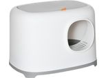 Fortuna Lai Lettiera Con Coperchio Lettiera Con Coperchio Paletta Fondo Grigliato Lettiera Xxl Per Gatti Fino A 5 Kg 55 X 40 X 39 Cm Bianco