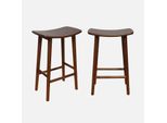 Set Di 2 Sgabelli Da Bar Vintage In Legno Di Hevea , Marrone