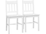 Fortuna Lai Set Di 2 Sedie Da Sala Da Pranzo Sedie Da Cucina Sedie, Legno Massello, 41 Cm X 46,5 Cm X 85,5 Cm, Bianco