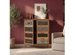 Cassettiera HWC-O79, Armadietto A Scomparti Alti, Look Vintage Shabby 94X80X35Cm, Bianco/Blu