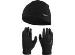 Nike - Cappello E Guanti Con Logo, Pile CS2666 (S-M) (Nero)