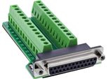 Inline® Morsettiera D-Sub 25, Presa, 2 File, Terminale A Vite
