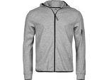 Tee Jays - Felpa Con Cappuccio "Athletic"" Con Zip Integrale Da Uomo BC7210 (S) (Grigio Melange)"