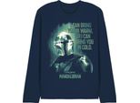 Star Wars: The Mandalorian - Maglietta "Bring You In Cold"" Per Uomo/Donna Unisex, Maniche Lunghe TV30170 (L) (Blu Navy)"