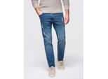 Jeans Slim Fit Da Uomo Con Effetti Consumati - Blu Scuro V2 OM-PADP-0255 L