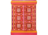 Syfax™ Credenza In Legno Massello Di Mango Rosa Dipinta A Mano