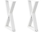 Syfax™ Gambe Per Tavolo Da Pranzo 2 Pz Bianche 50X(72-73,3) Cm In Acciaio