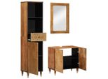 Syfax™ Set Mobili Da Bagno 3Pz In Legno Massello Di Mango