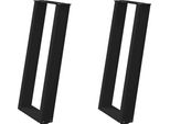 Syfax™ Gambe Per Tavolo Consolle A Forma Di U 2 Pz Nere 38X(72-73) Cm Acciaio