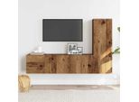Syfax™ Mobili Tv A Parete 3 Pz Legno Antico In Legno Multistrato