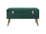 Syfax™ Panca Con Vano Portaoggetti 80 Cm Verde In Velluto