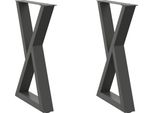 Syfax™ Gambe Per Tavolo Da Pranzo 2 Pz Antracite 60X(72-73,3) Cm Acciaio