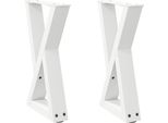 Syfax™ Gambe Per Tavolino Da Caffè 2 Pz Bianche 38X(42-43,3) Cm Acciaio