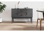 Maison Exclusive - Credenza Grigia 110X40X78 Cm In Legno Massello Di Pino