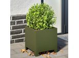 Maison Exclusive - 2 Vasi Per Piante Verde Oliva 30X30X30 In Acciaio