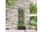 Maison Exclusive - Vaso Da Giardino Marrone 40 X 40 X 125,5 Cm In Acciaio