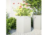 Maison Exclusive - Fioriere Da Giardino 2 Pezzi Bianche Esagonali 46X40X45 Acciaio