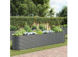 Maison Exclusive - Aiuola Rialzata Da Giardino 400 X 80 X 81 Cm Acciaio Zincato Grigio