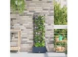 Maison Exclusive - Vaso Da Giardino Grigio 40 X 40 X 125,5 Cm Acciaio
