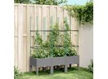 Maison Exclusive - Fioriera Con Griglia Rampicante Grigio Chiaro 120X40X142,5 Cm Pp