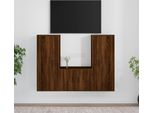 Maison Exclusive - Set Mobili Porta Tv 3 Pz Rovere Marrone In Legno Multistrato