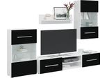 Maison Exclusive - Unità Tv 5 Pz Con Illuminazione A Led Nero Opaco Truciolato