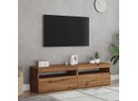 Maison Exclusive - Mobile Tv Con Luci Led 2 Pz. Rovere Artisan Materiale Ligneo