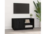 Maison Exclusive - Mobile Tv Nero 80X35X40,5 Cm In Legno Massello Di Pino