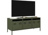 Maison Exclusive - Mobile Tv Verde Oliva 101,5X39X43,5 Cm Acciaio Laminato A Freddo